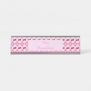 Placa De Mesa Flor e cerejas cor-de-rosa Primavera