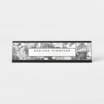 Floral de Preto, Branco e Dourado