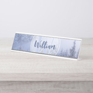 Placa De Mesa Floresta de abetos nevoenta maravilha do inverno m