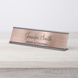 Placa De Mesa Foil Dourado Rosa Falso Feminino