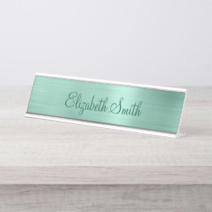 Placa De Mesa Foil Metálico Rosa Claro Teal