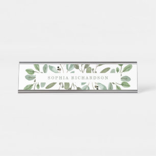 Placa De Mesa Folhagem Minimalista