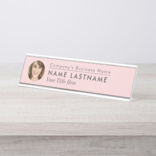 Placa De Mesa Foto personalizada cor-de-rosa Elegante empresaria