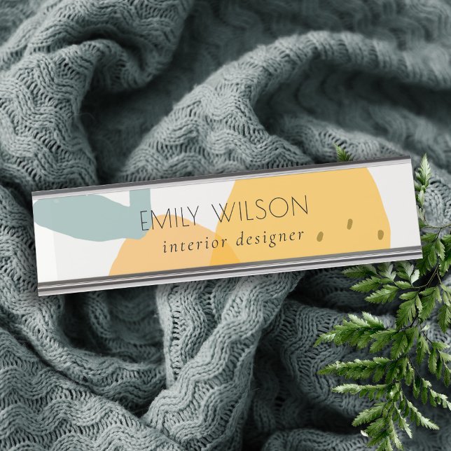 Placa De Mesa Fruticultura Amarela-limão-branca-Elegante Citrus  (Criador carregado)