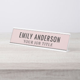 Placa De Mesa Funcionário de escritório cor-de-rosa Rosa moderno