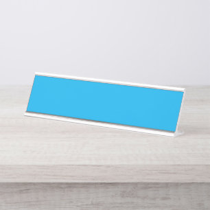 Placa De Mesa Fundo Azul Ciano Sólido   Estilo Minimalista de Ve