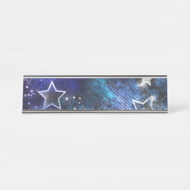 Placa De Mesa Fundo de Espaço com Estrelas (Frente)