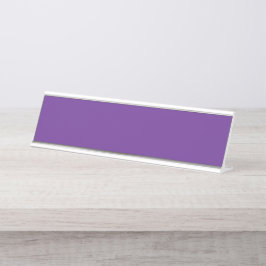 Placa De Mesa fundo roxo com borda branca