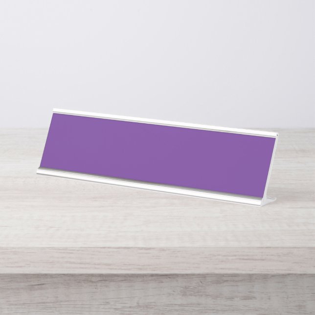 Placa De Mesa fundo roxo com borda branca (Frente)