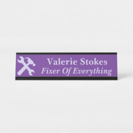 Placa De Mesa Funny Office Fixer Of Everything Silhouette Purple