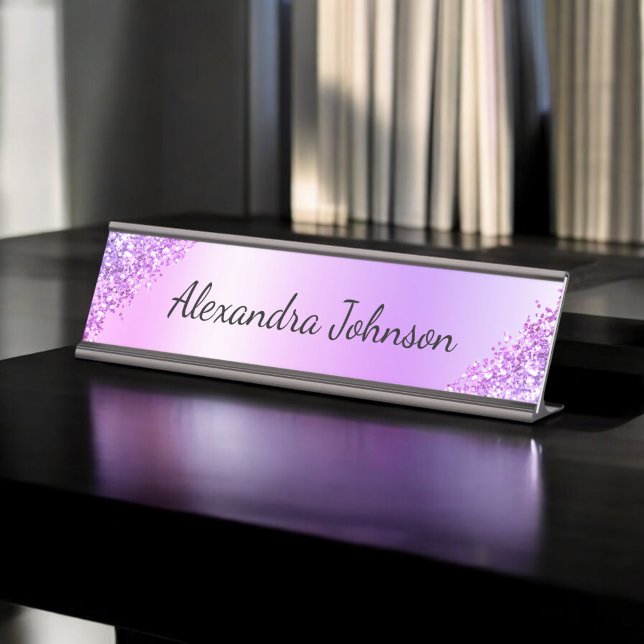 Placa De Mesa Gabinete Profissional Moderno Elegante Roxo (Criador carregado)