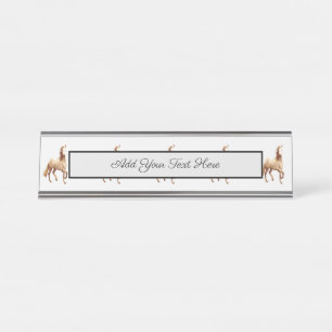 Placa De Mesa Galês Pony e Cob Horse Equestrian Watercolor