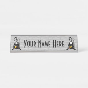 Placa De Mesa Gato de Cabeça para Baixo Personagem de Desenho An