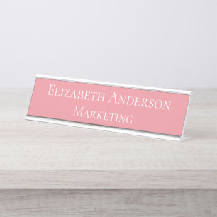 Placa De Mesa Gerente de Marketing Rosa
