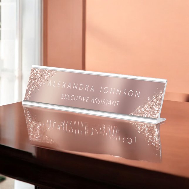 Placa De Mesa Glitter de Sparkle Dourado do Rosa profissional mo (Criador carregado)