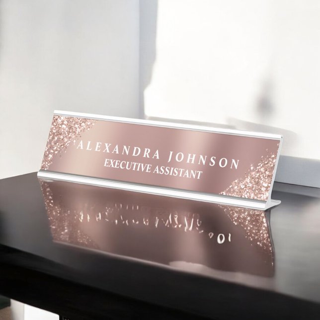 Placa De Mesa Glitter de Sparkle Dourado do Rosa profissional mo (Criador carregado)