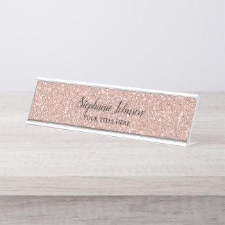 Placa De Mesa Glitter Dourado Rosa personalizado Faux