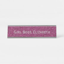 Glitter Rosa Personalizado e Garota Prateada Engra