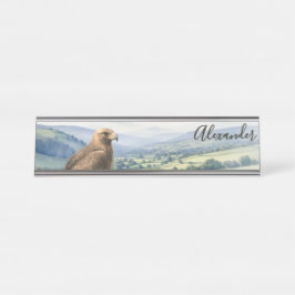 Placa De Mesa Golden Eagle Bird Wildlife Landscape Personalized