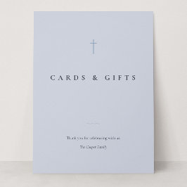 Placa de mesa Grace Blue Minimal Cross Cards & Gif