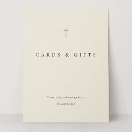 Placa de mesa Grace Sage Minimal Cross Cards & Gif