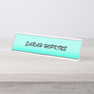 Placa De Mesa Gradiente aqua moderno Primavera de Aquarela
