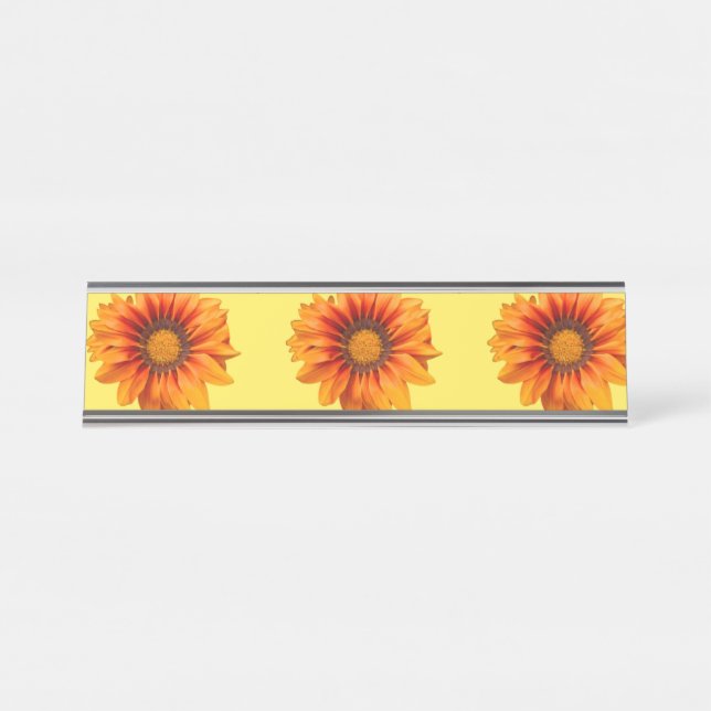 Placa De Mesa Gradiente de Flor de Laranja Amarelo Brilhante Rec (Frente)