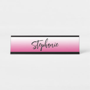 Placa De Mesa Gradiente Personalizado Rosa-Fúcsia Quente e Branc