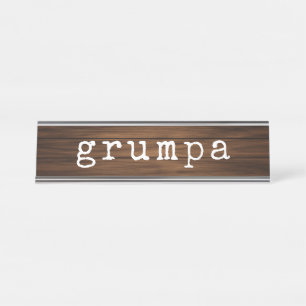 Placa De Mesa Grumpa Engraçado Avô Gag Presente
