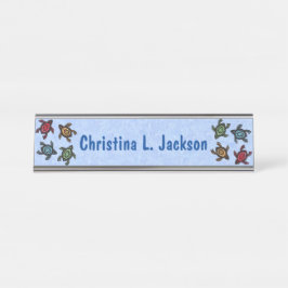 Placa De Mesa Grupo de Tartarugas Coloridas Marcações de Abstrat