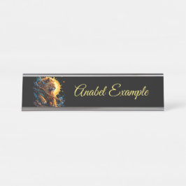 Placa De Mesa Guardião do Limiar Solar – Leão do Equilíbrio