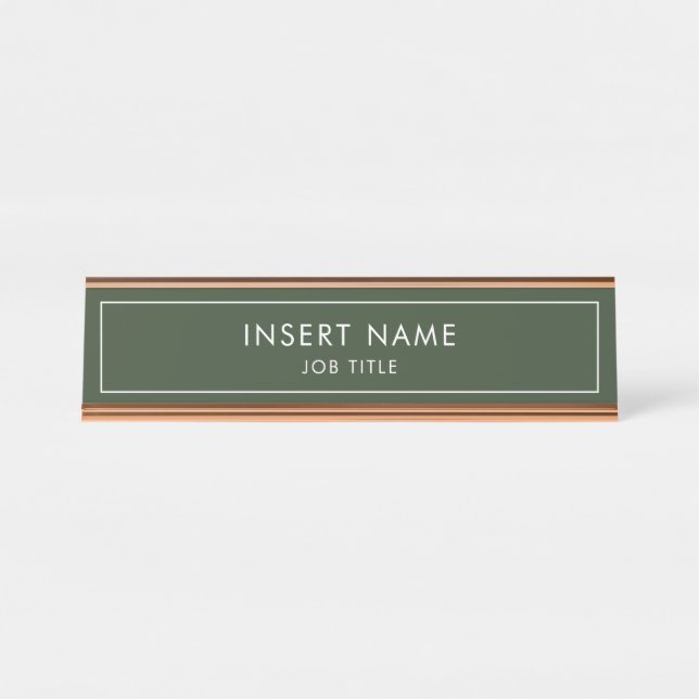 Placa De Mesa Hunter Green Modern Professional (Frente)