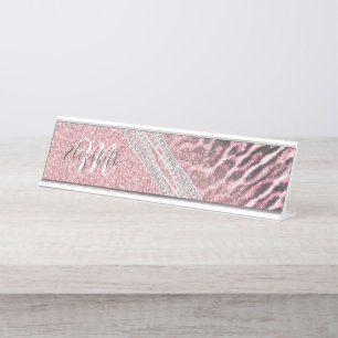 Placa De Mesa Imagem brilhante do animal Leopard, rosa-menina