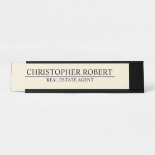 Placa De Mesa Imobiliário Minimalista Branco