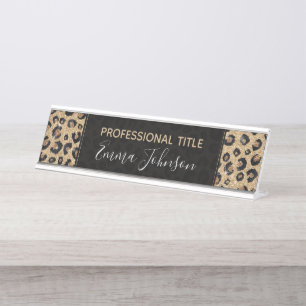 Placa De Mesa Impressão de Leopardo Negro brilhante Dourado Ele