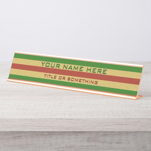 Placa De Mesa Impressão de madeira vermelha e verde (Frente)