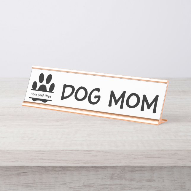 Placa De Mesa Impressão de Paw Mãe de Cachorro (Frente)