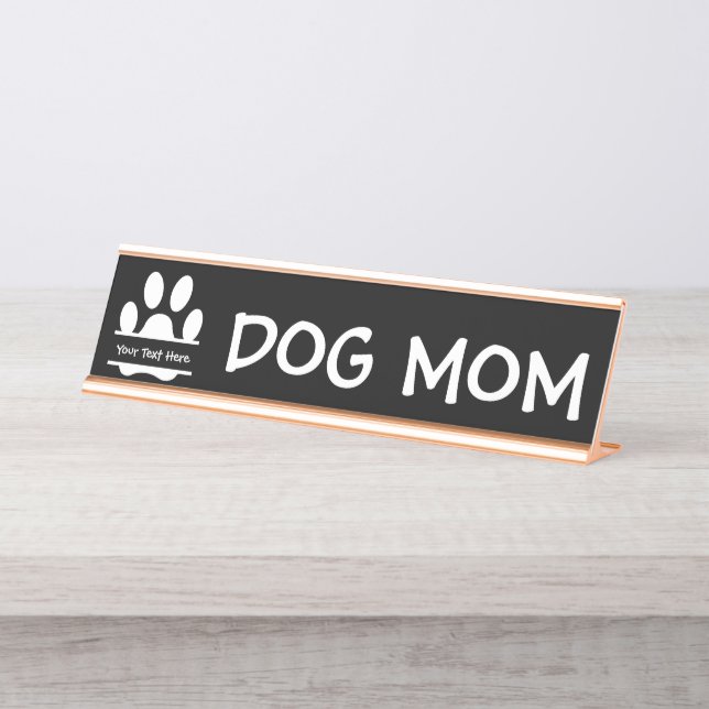 Placa De Mesa Impressão de Paw Mãe de Cachorro (Frente)
