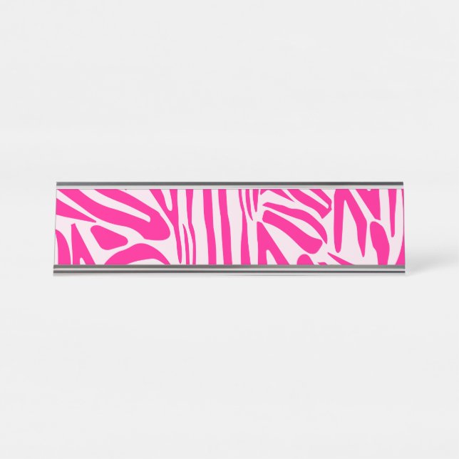 Placa De Mesa Impressão zebra rosa (Frente)