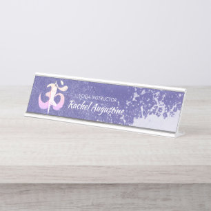 Placa De Mesa Indicador de Meditação Yoga Pose Om