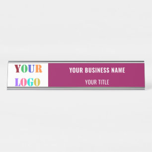 Placa De Mesa Informações personalizadas sobre o logotipo da emp