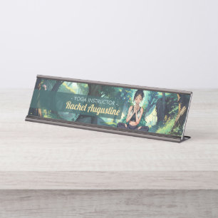 Placa De Mesa Instrutor de Meditação de Malhações de Yoga da Flo