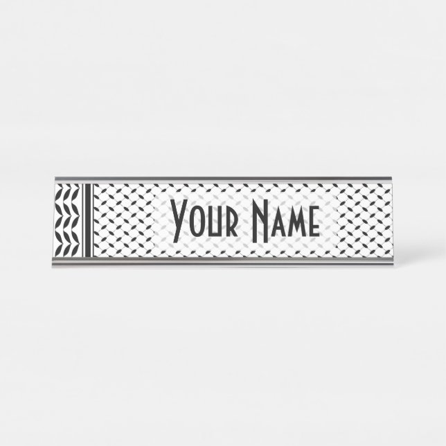 Placa De Mesa Keffiyeh Symbol of Palestine Resistance Pattern (Frente)