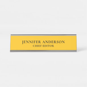 Placa De Mesa Laranja Amarelo Profissional Moderno Minimalista S