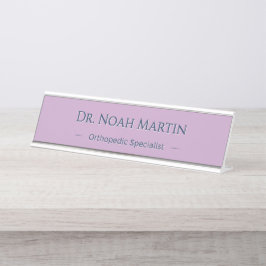 Placa De Mesa Lavanda Azul Personalizado Nome Toque Elegante