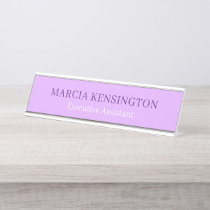 Placa De Mesa Lilás Lavanda Claro Moderno Profissional