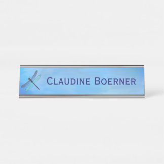 Placa De Mesa Linda Libélula Azul Suporte para Mesa Pendurado Pa