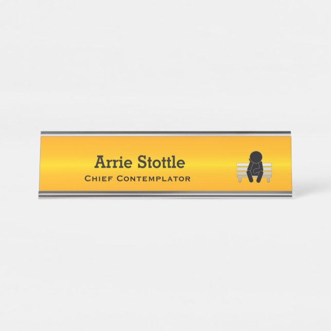 Placa De Mesa Linha Azul Fino - Contemplador (Frente)