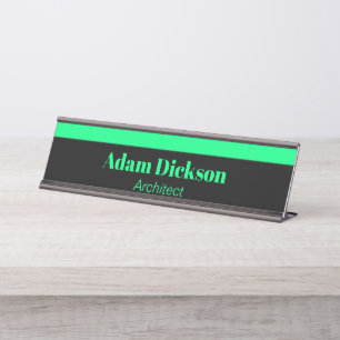Placa De Mesa Listras verdes de neon pretas