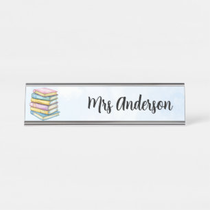 Placa De Mesa Livros personalizados de aquarelas